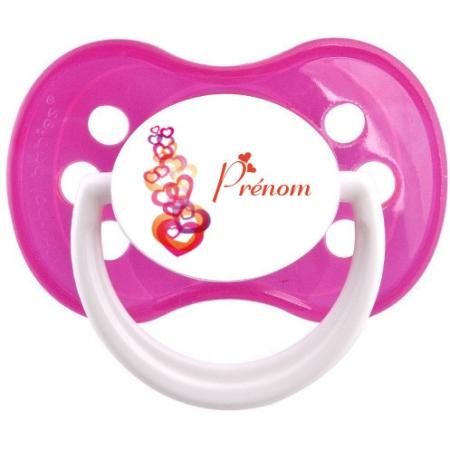 Sucette personnalisée "Prénom Coeurs"