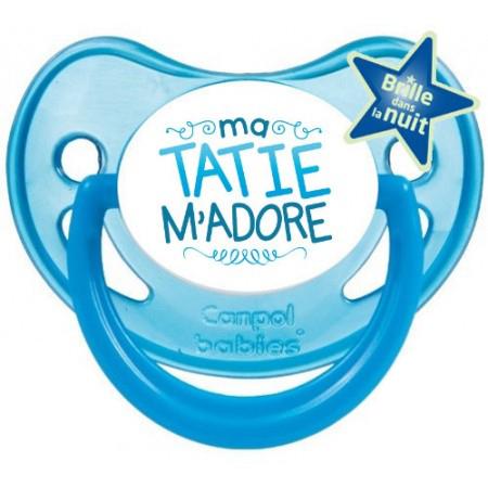 Sucette personnalisée Ma tatie m'adore garçon