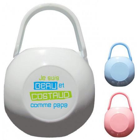 Boîte à Sucette personnalisée je suis beau et costaud comme papa