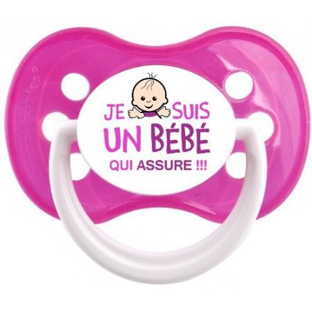 Sucette personnalisée Je suis un bébé qui assure
