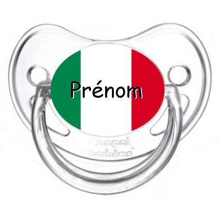 Sucette personnalisée drapeau Italie et prénom