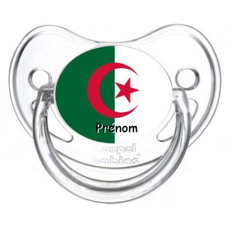 Sucette personnalisée drapeau Algérie et prénom