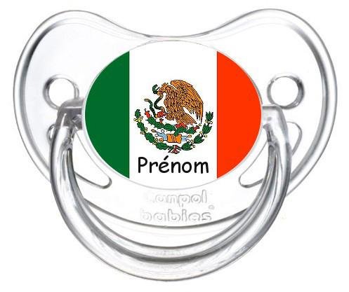 Sucette personnalisée drapeau Mexique et prénom