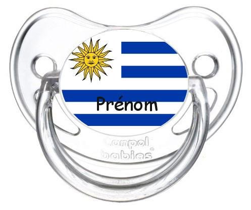 Sucette personnalisée drapeau Uruguay et prénom