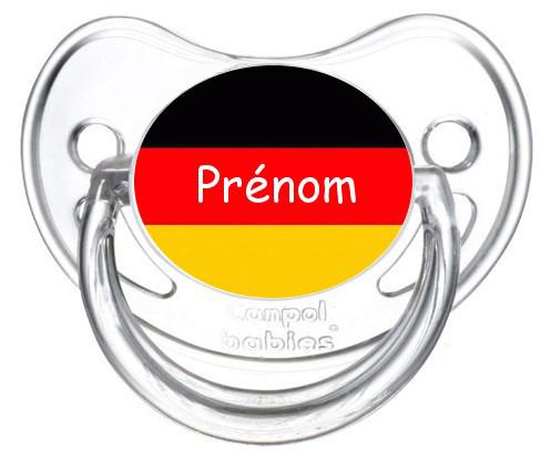 Sucette personnalisée drapeau Allemagne et prénom