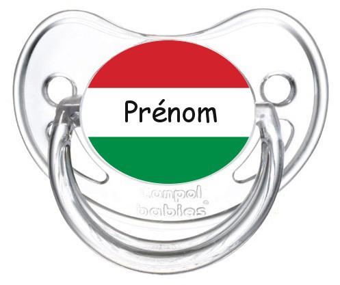 Sucette personnalisée drapeau Hongrie et prénom