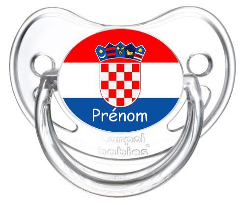 Sucette personnalisée drapeau Croatie et prénom