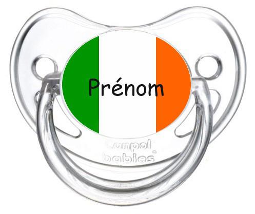Sucette personnalisée drapeau Ireland et prénom