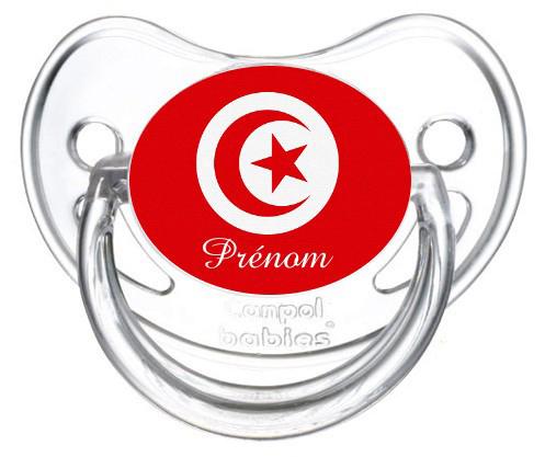 Sucette personnalisée drapeau Tunisie et prénom