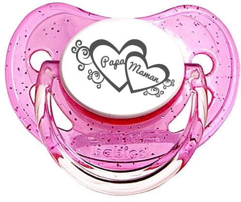 Sucette Papa Maman Coeur