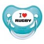 Sucette personnalisée "J'aime le rugby"