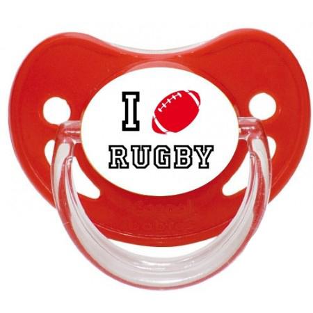 Sucette personnalisée "I love rugby"