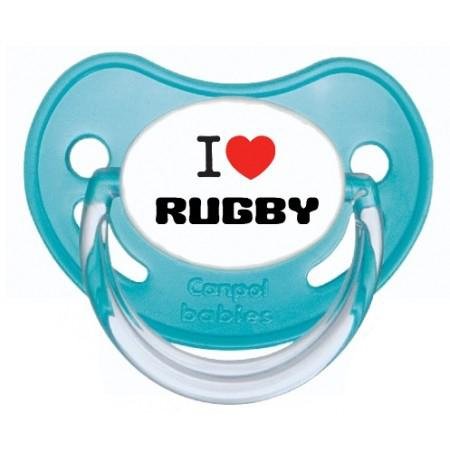 Sucette bébé "I love Rugby"