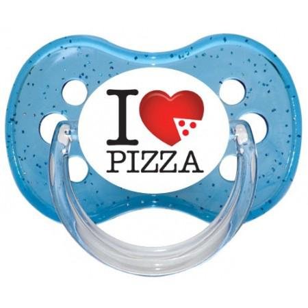 Sucette bébé "I love Pizza"