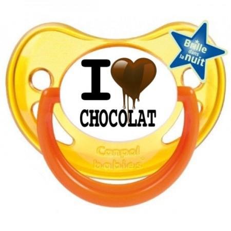 Sucette bébé "I love chocolat"
