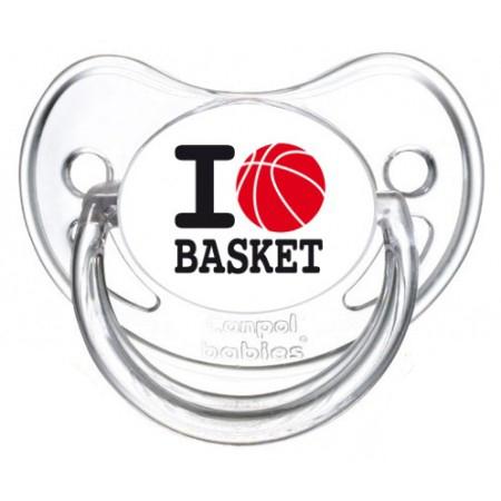 Sucette personnalisée "I love basket"