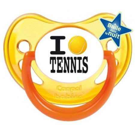 Sucette personnalisée "I love tennis"