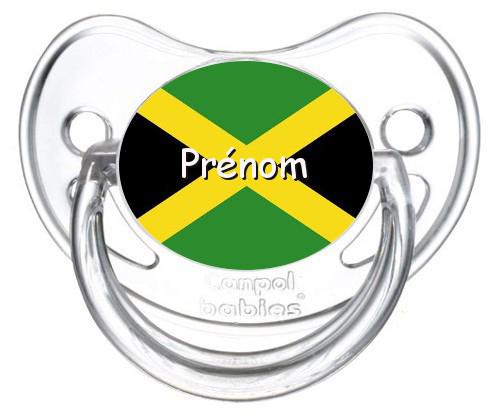 Sucette personnalisée drapeau Jamaïque et prénom