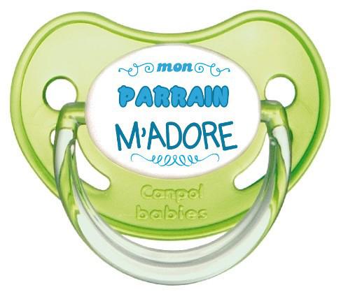 Sucette personnalisée Mon parrain m'adore garcon
