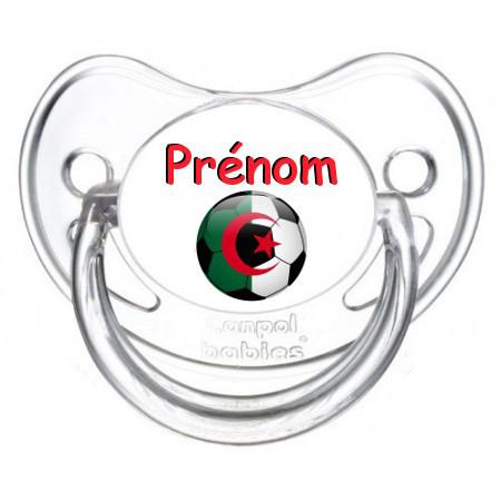 Sucette personnalisée Ballon foot Algérie et prénom