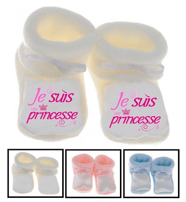 Chaussons bébé Je suis une princesse