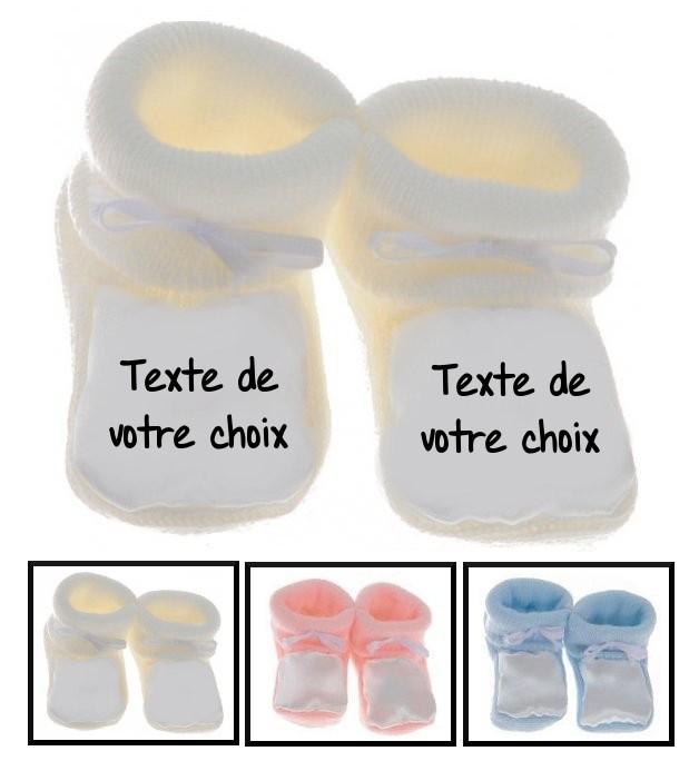 Chaussons bébé personnalisé message
