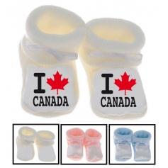 Chaussons bébé I love Canada