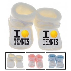 Chaussons bébé I love tennis