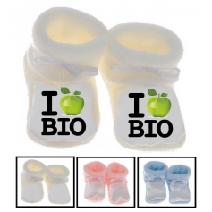 Chaussons bébé I love Bio