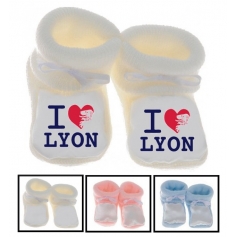 Chaussons bébé I love Lyon
