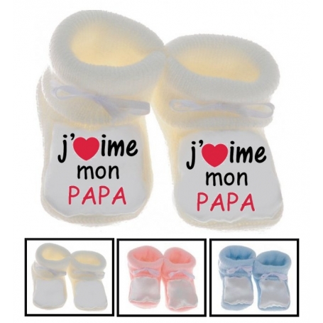 Chaussons bébé J'aime mon papa