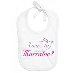 Bavoir bébé Veux-tu être ma marraine?