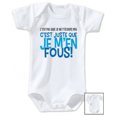 Body bébé C'est pas que je ne t'écoute pas mais je m'en fous
