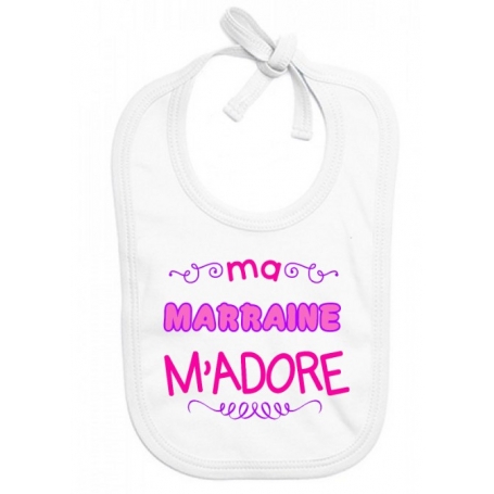 Bavoir bébé Ma marraine m'adore