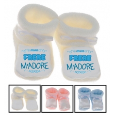 Chaussons bébé Mon frère m adore