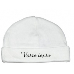 Bonnet de naissance personnalisé "texte de votre choix"