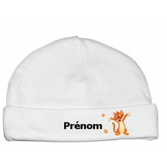 Bonnet personnalisé chat prénom