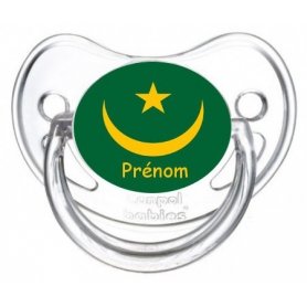 Sucette personnalisée drapeau Mauritanie et prénom
