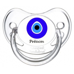 Sucette personnalisée mauvais oeil et prénom