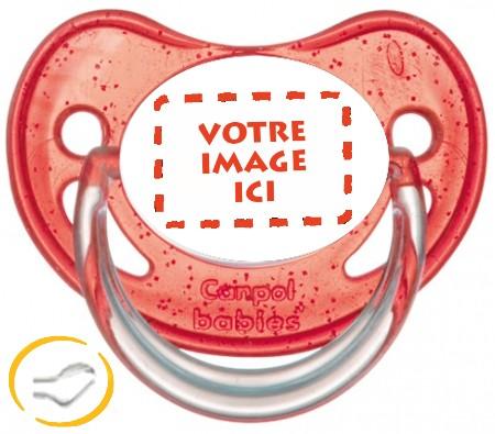 Sucette personnalisée photo à Paillettes rouge