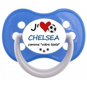 Sucette foot personnalisée J'aime Chelsea