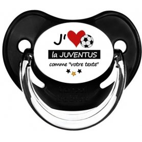 Sucette foot personnalisée J'aime la Juventus