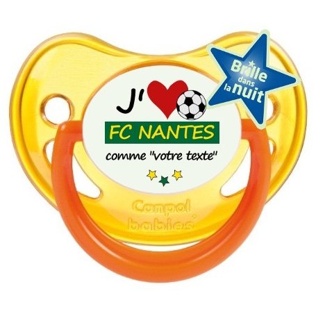Sucette foot personnalisée J'aime FC Nantes