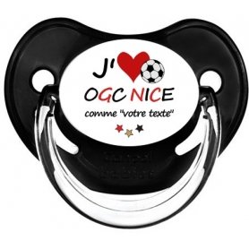 Sucette foot personnalisée J'aime OGC Nice