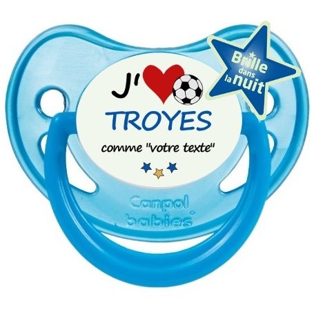 Sucette foot personnalisée J'aime Troyes