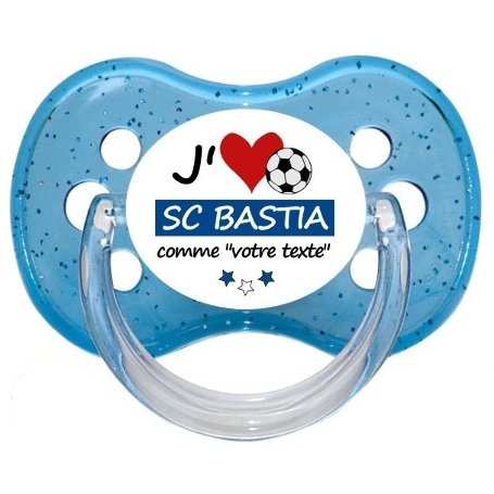 Sucette foot personnalisée J'aime SC Bastia