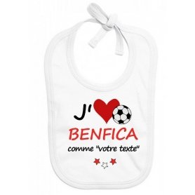 Bavoir bébé foot J'aime Benfica