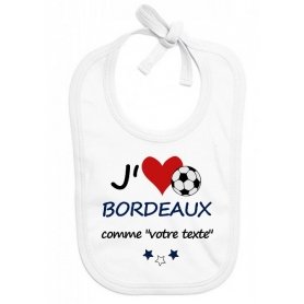 Bavoir bébé foot J'aime Bordeaux