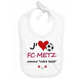 Bavoir bébé foot J'aime FC Metz