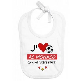 Bavoir bébé foot J'aime AS Monaco